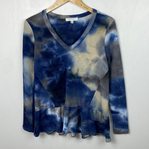Anthropologie Eri and Ali Tie Dye Long Sleeve Waffle Knit Top Size XS‎ Bohemian - Picture 14 of 15